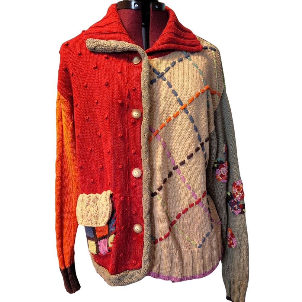 Susan Bristol Vintage Button Up Sweater Jacket Long Sleeve Size M Women's.